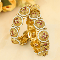 Gold Plated Rajwadi Pearl Bangles