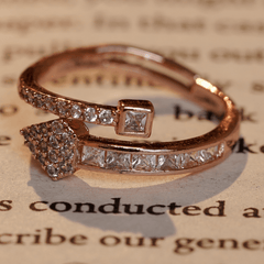 Rose Gold Plated Latest Design Arrow Shape Diamond Ring - Rukhmani