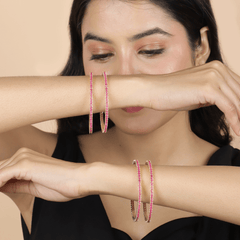 Gold Plated Lightweight Gulabi Beautiful Bangles - Rukhmani