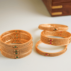 Latest Design Fancy Bridal Wear Gold Plated Bangles - Rukhmani