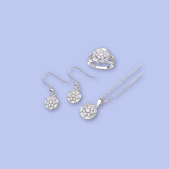 925 Sterling Silver Hexagon-Cut Jewellery Set