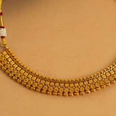 Excellent Designer Gold Plated Temple Necklace Set