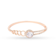 Rose Gold Plated Solitar Diamond Kada Bracelet - Rukhmani