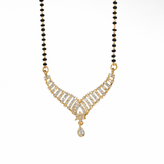 Fancy Gold Plated Tear Drop Diamond Mangalsutra