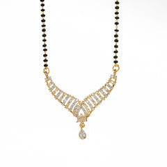 Fancy Gold Plated Tear Drop Diamond Mangalsutra