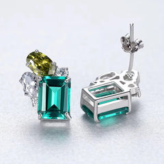 Custom 925 Sterling Silver Stud Earrings for Women Classic Design with Emerald Pearl Diamond Zircon Gemstones