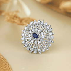 Whispers of Blue American Diamond Ring - Rukhmani