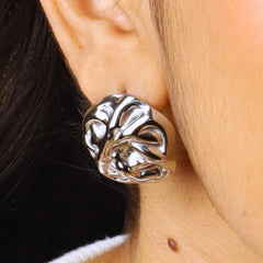 Silver Plated Chunky Studs Earrings - Rukhmani