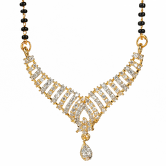 Fancy Gold Plated Tear Drop Diamond Mangalsutra