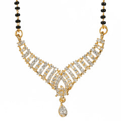 Fancy Gold Plated Tear Drop Diamond Mangalsutra