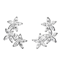 925 Sterling Silver Marquise Cut Zircon Stud Earrings