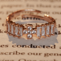 Rose Gold Plated Fancy Diamond Wedding Ring - Rukhmani