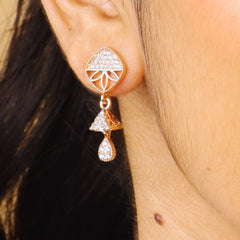 Majestic Frame Rose Gold Plated Diamond Earrings