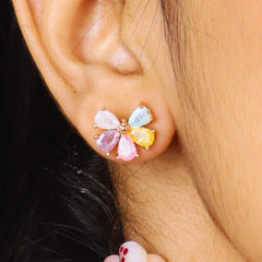 Rainbow Bloom Flower Shape Studs