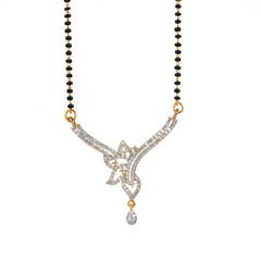 Office Wear Fancy Beautiful Diamond Drop Pendant Mangalsutra