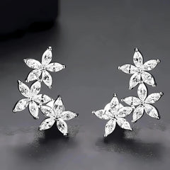 925 Sterling Silver Marquise Cut Zircon Stud Earrings