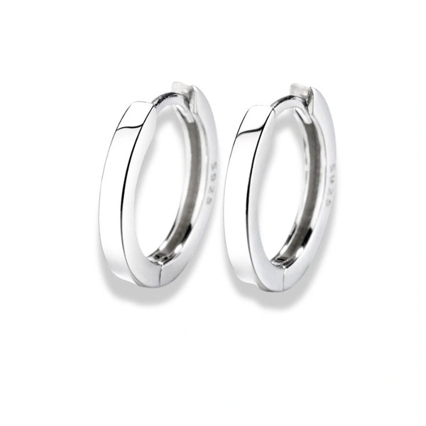 925 Sterling Silver Classic Hoop Earrings|Rhodium Plated
