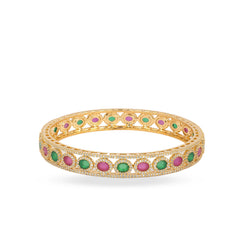 Latest Design Elegant Colored Diamond Stones Bangles