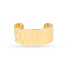 Gold Plated Anti Tarnished Textured Korean Cuff - Rukhmani