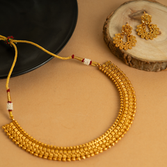 Excellent Designer Gold Plated Temple Necklace Set