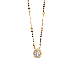 Oval shaped gold polished mangalsutra