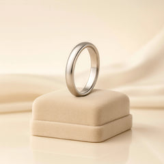 925 Sterling Silver Men’s Plain Band Ring | Rhodium Plated Classic Wedding Style
