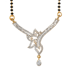 Office Wear Fancy Beautiful Diamond Drop Pendant Mangalsutra