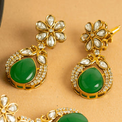 Authentic Jaipuri Green Necklace with Earrings