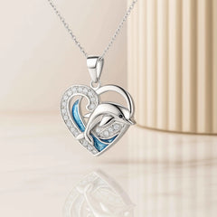 Blue Wave Dolphin Pendant in 925 Sterling Silver