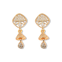 Majestic Frame Rose Gold Plated Diamond Earrings