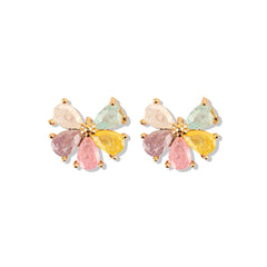 Rainbow Bloom Flower Shape Studs