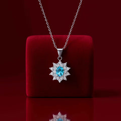 Starburst Blue Stone Pendant in 925 Sterling Silver
