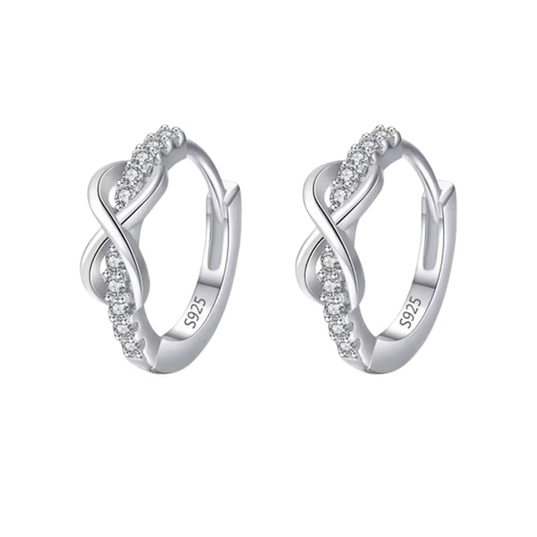Fashion Minimalist Design 925 Sterling Silver White 5A Cubic Zircon CZ Infinity Symbol Forever Eternity Wedding Ring for Women