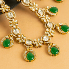 Authentic Jaipuri Green Necklace with Earrings