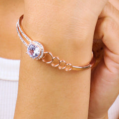 Rose Gold Plated Solitar Diamond Kada Bracelet - Rukhmani