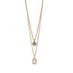 Double layered chain necklace