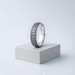 925 Sterling Silver Rhodium Plated Celtic Knot Band Ring for Men