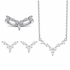 925 Crown Marquise Silver Set