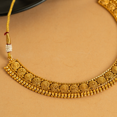 Glorious Designer Gold Plated Temple Necklace Set