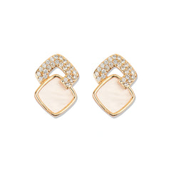 Rose Luxe Diamond Earrings With MOP