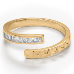 Adjustable Gold Plated Spiral Design Diamond Rings