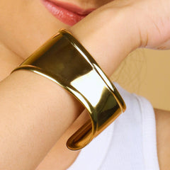 Anti Tarnished Gold Plated Chunky Korean Cuff - Rukhmani