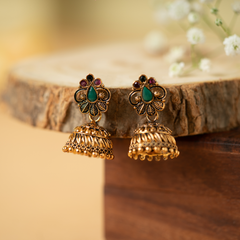 Gold plated antique jhumka