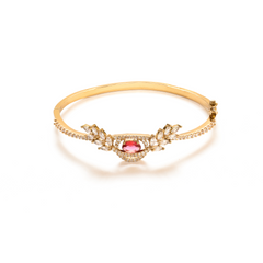 Uniquely designed gold plated red diamond Bracelet