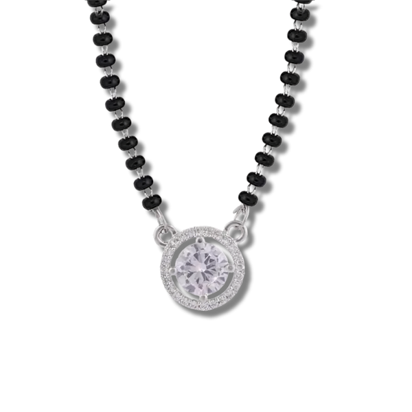 925 Premium CZ Mangalsutra | Rhodium Bridal Jewelry