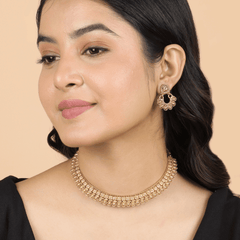 Opulent South Indian Necklace with Earrings - Rukhmani