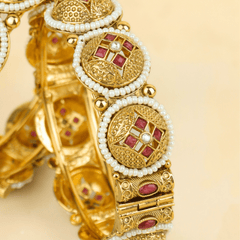 Gold Plated Rajwadi Pearl Bangles