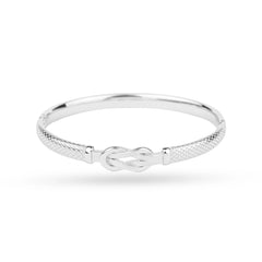 Silver Plated Textured Knot Kada Bracelet - Rukhmani