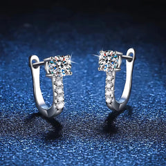 Classic U-shaped S925 Silver Zricon Earrings Earrings for Women Precision Quality D Color Moissanite Earrings