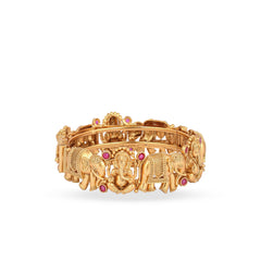 Fancy Design Gaj Laxmi Gold Plated Bangles